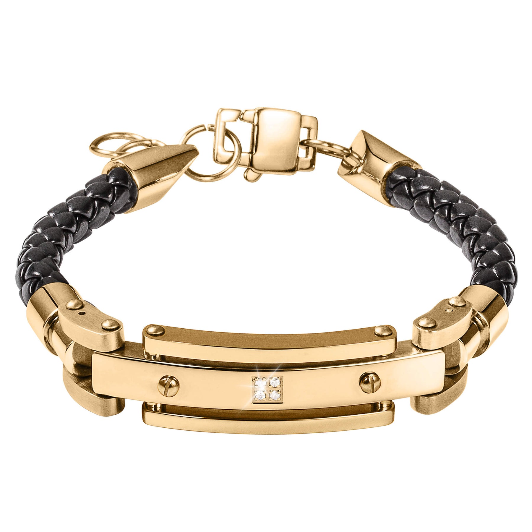 Men's Diamond Leather Bracelet