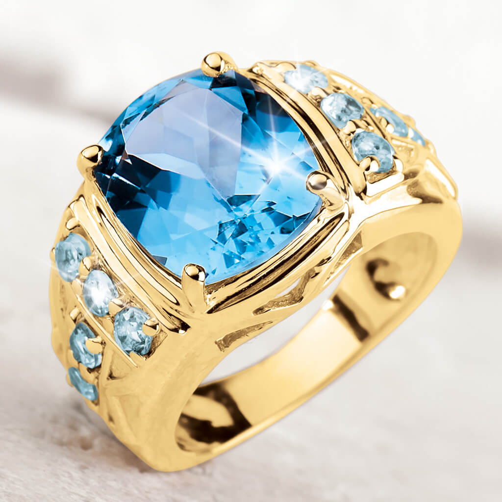 Mediterranean Blue Topaz Ring