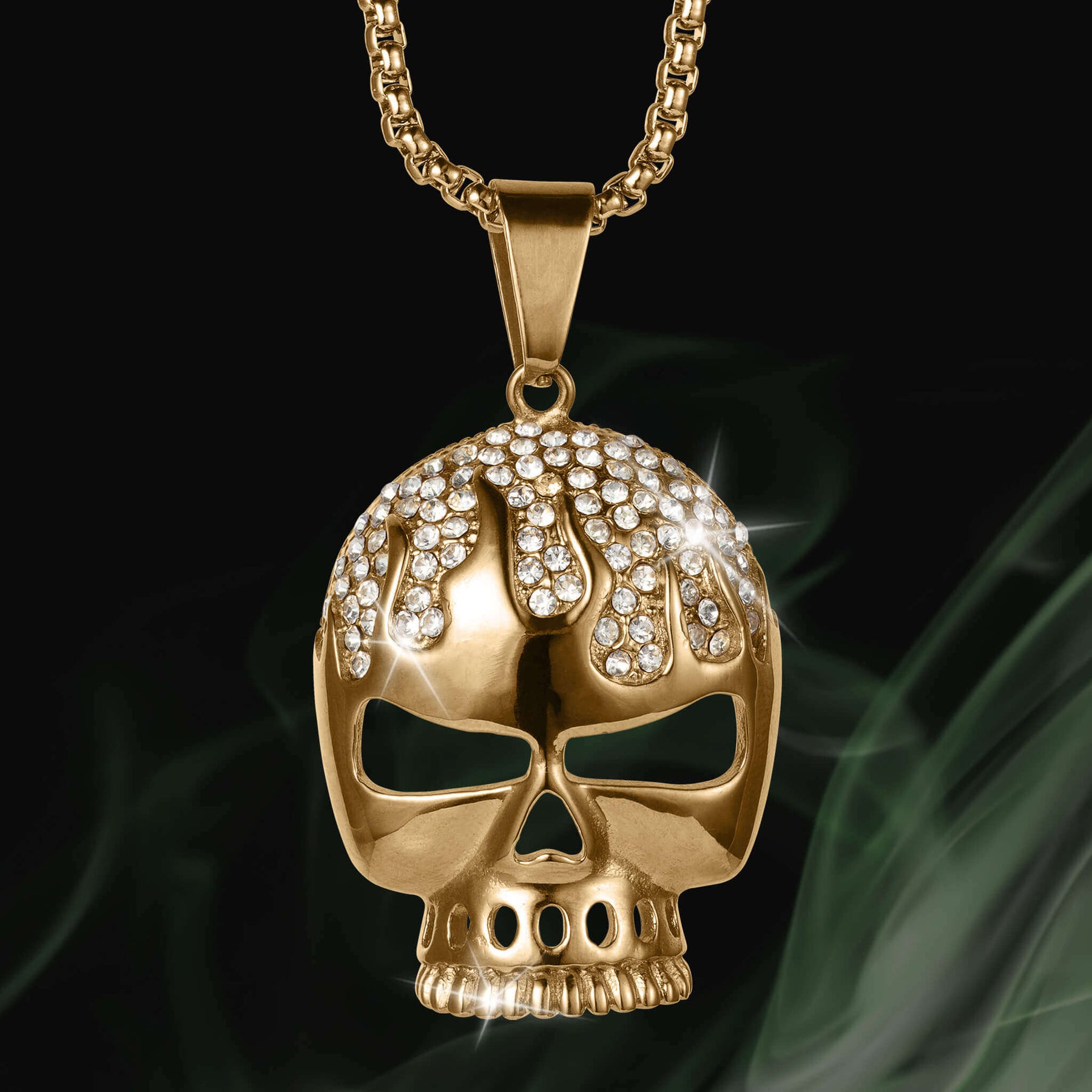 Flaming Skull Pendant