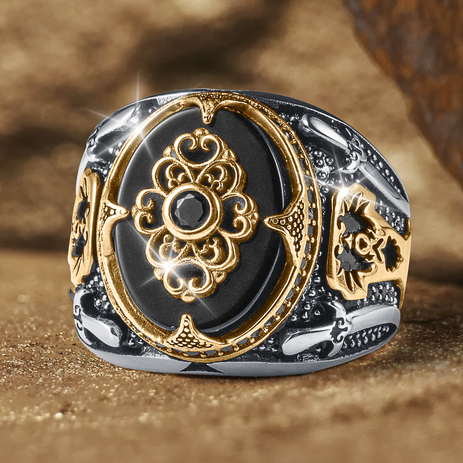 Noir Agate Men's Ring