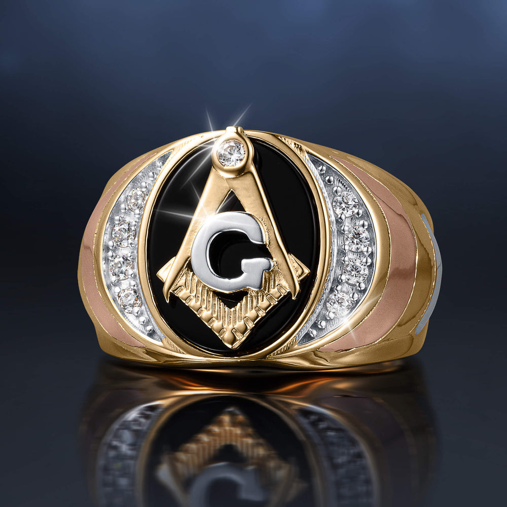 Onyx Brotherhood Freemason Men's Ring
